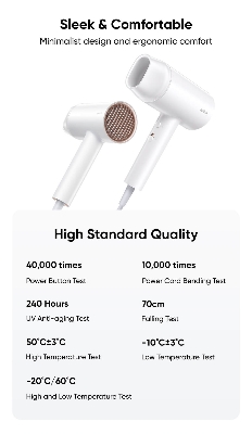 Picture of World's Smartest Realme Hair Dryer Hair Negative Ion provider Cool and Hot Air, Smart Controller,  Safe 1400W  With Official Warranty by Honestime (White)