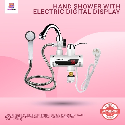 Picture of Hand Shower with Electric Digital Display Instant Hot Water Tap, Tankless Electric Call, Digital Bathroom Heater (Wall Mount)