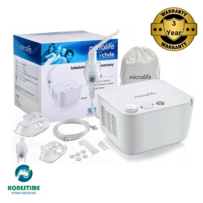 Picture of Swiss Microlife NEB 200 Nebulizer Compressor Type Super Strong by Honestime with 3 Year Replacement Warranty (White)