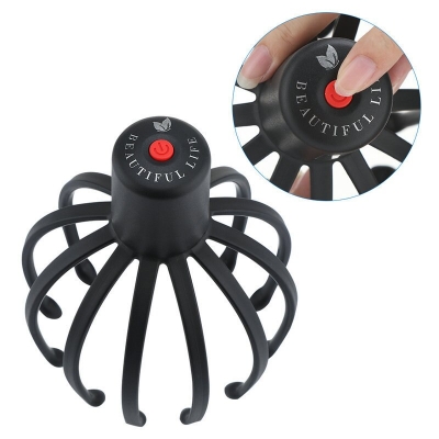 Picture of Electric Octopus Claw Scalp Massager Stress Relief Head Massager (Black,Skin)
