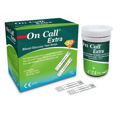 Picture of On call extra blood glucose test strips - 50 strips 