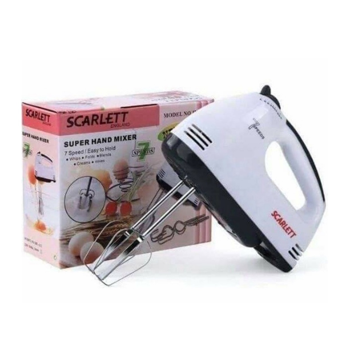 Picture of High-Performance - Scarlett - Electric Egg Beater And Mixer For Cake Cream - White - Electric Bitter
