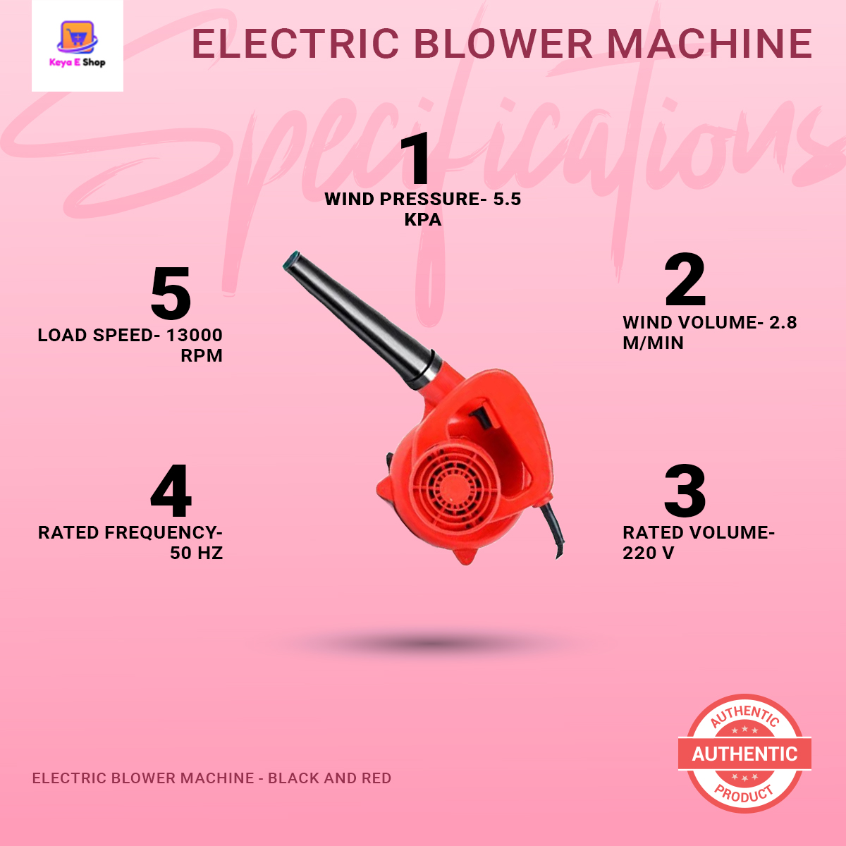 Picture of Electric Blower Machine - Black and Red