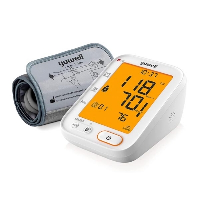 Picture of Honestime Presents Yuwell YE-680B Blood Pressure Monitor Large-scale LCD, Time and date display 5 Years warranty By Honestime. (Yellow)