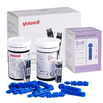 Picture of Accusure yuwell Model -582 Blood Sugar Monitor, Diabetes Testing strips 25 pcs. 