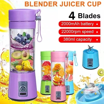 Picture of Portable Juicer Electric 4 Blades Usb Rechargeable Smoothie Blender Machine Mixer Mini Juice Cup Maker Fast Blenders Food Processor