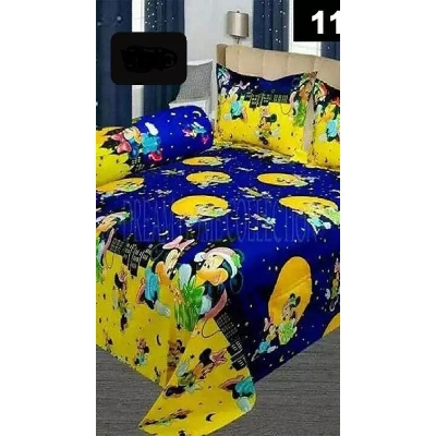 Picture of Double Size Cotton Bed Sheet With  2 Pillow Covers - Multicolor