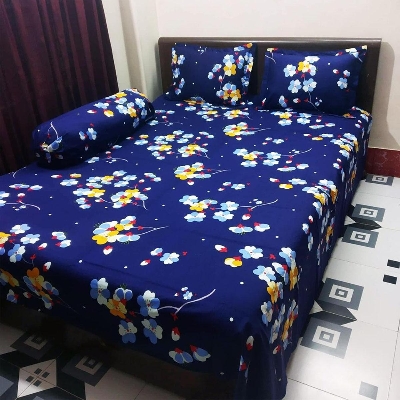 Picture of Double Size Cotton Bed Sheet With  2 Pillow Covers