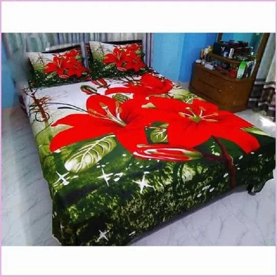 Picture of King Size Cotton Bed Sheet With  2 Pillow Covers