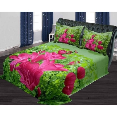 Picture of King Size Cotton Bed Sheet With  2 Pillow Covers