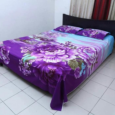 Picture of King Size Cotton Bed Sheet With  2 Pillow Covers