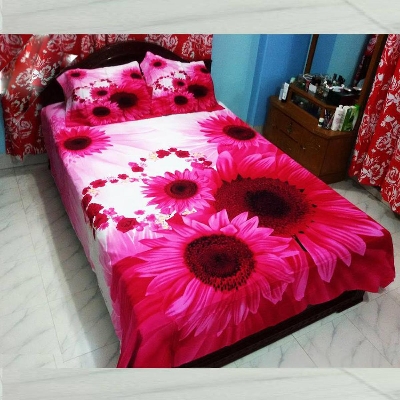 Picture of Double Size Cotton Bed Sheet With  2 Pillow Covers