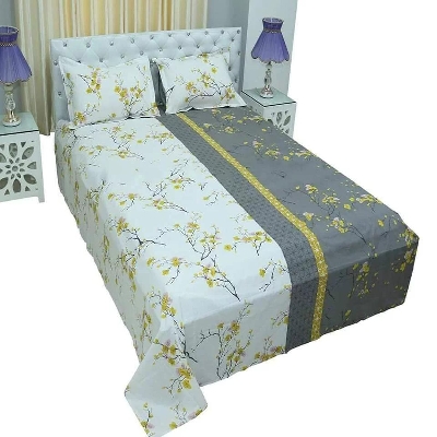 Picture of Double Size Cotton Bed Sheet With  2 Pillow Covers