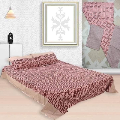 Picture of Double Size Cotton Bed Sheet With  2 Pillow Covers