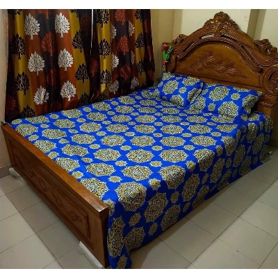 Picture of Double Size Cotton Bed Sheet With  2 Pillow Covers