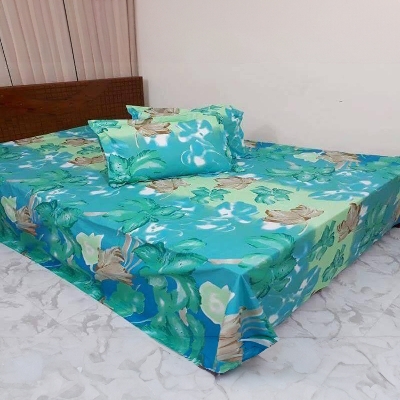 Picture of Double Size Cotton Bed Sheet With Matching 2 Pillow Covers - Bed Sheet
