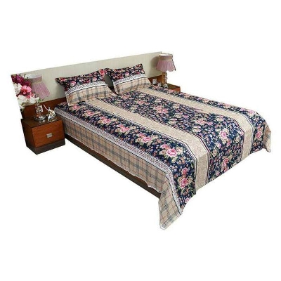 Picture of Double Size Cotton Bed Sheet With  2 Pillow Covers