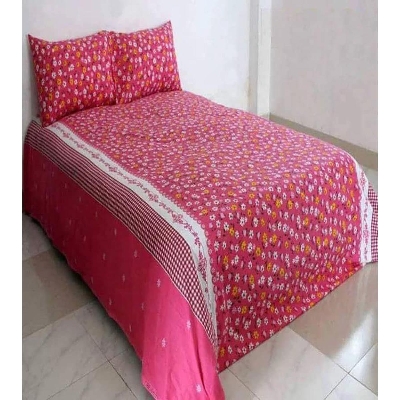 Picture of Double Size Cotton Bed Sheet With  2 Pillow Covers - Multicolor