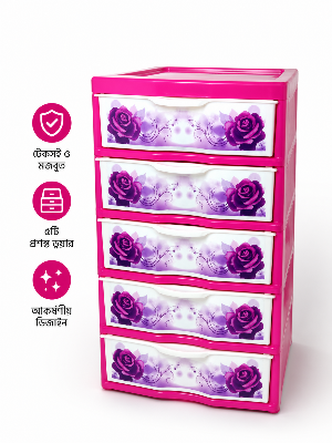 Picture of Hamko Mini Organizer 5 Drawer Plastic Storage Cabinet – Compact Multipurpose Drawer (11” x 7.1” x 8.1”)