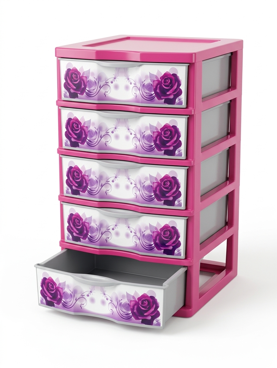 Picture of Hamko Mini Organizer 5 Drawer Plastic Storage Cabinet – Compact Multipurpose Drawer (11” x 7.1” x 8.1”)