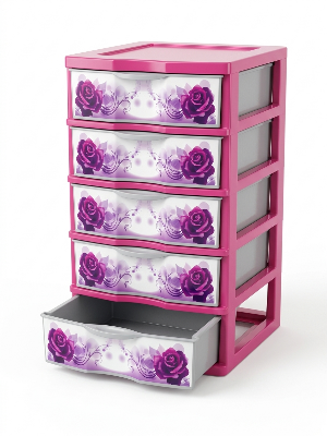 Picture of Hamko Mini Organizer 5 Drawer Plastic Storage Cabinet – Compact Multipurpose Drawer (11” x 7.1” x 8.1”)