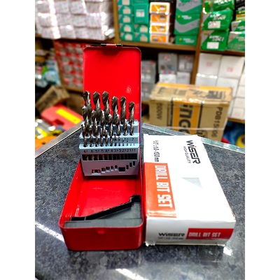 Picture of 25pcs HSS Twist Drill Bit Set in Metal Cobalt Drill Bit With Red Box 1- 13mm - Red