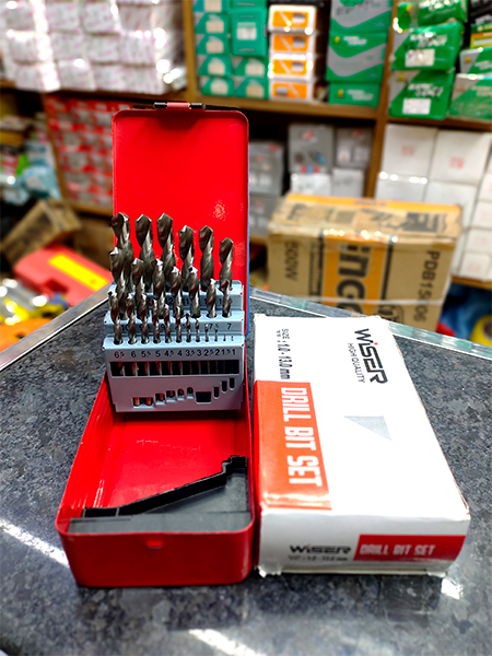 Picture of 25pcs HSS Twist Drill Bit Set in Metal Cobalt Drill Bit With Red Box 1- 13mm - Red