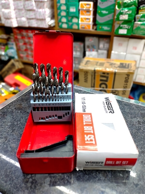 Picture of 25pcs HSS Twist Drill Bit Set in Metal Cobalt Drill Bit With Red Box 1- 13mm - Red