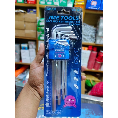 Picture of JME BRAND 9pcs Long Arm Hex Key Set Allen Wrench (1.5/2/2.5/3/4/5/6/8/10mm) - Blue