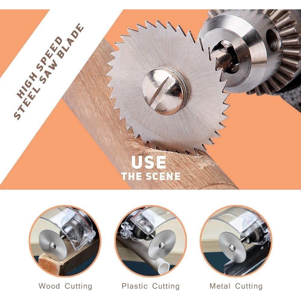 Picture of 6pcs High Speed Steel Circular Saw Blade Rotary Tool Kit - White