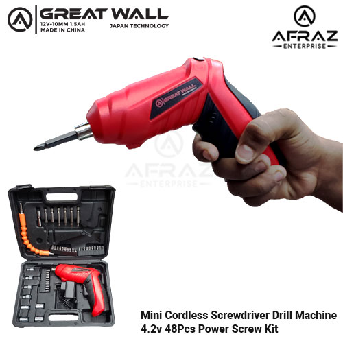 Picture of Cordless screwdriver drill machine 4.2volt 48pcs - White