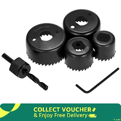 Picture of 6pcs Hole Saw Cutter Drill Bit Set Best For Cutting Round Wood , Plastic Working - Black
