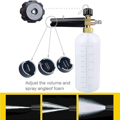Picture of Snow Foam Lance Foam Gun, 1/4" Quick Release Foam Cannon for Pressure Washer Jet Wash Gun, 1L Adjustable Nozzle Foam Bottle Soap Dispenser Sprayer for Car Wash, Courtyard Cleaning - White