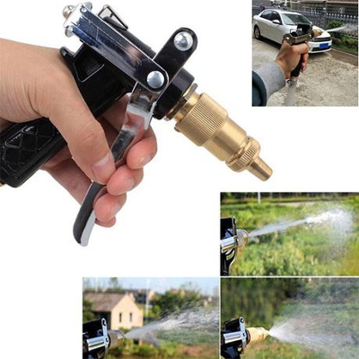 Picture of Metal Hose Nozzle High Pressure Garden Auto Car Washing Water nozzel Sprayer Adjustable Copper Hose Spray Nozzle - Black