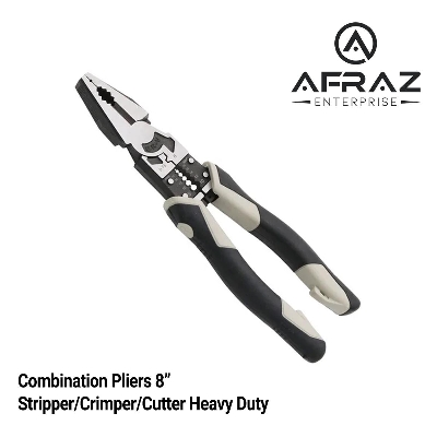 Picture of Combination Pliers 8" Stripper/Crimper/Cutter Heavy Duty Wire Pliers Diagonal Pliers Hand Tools - Grey