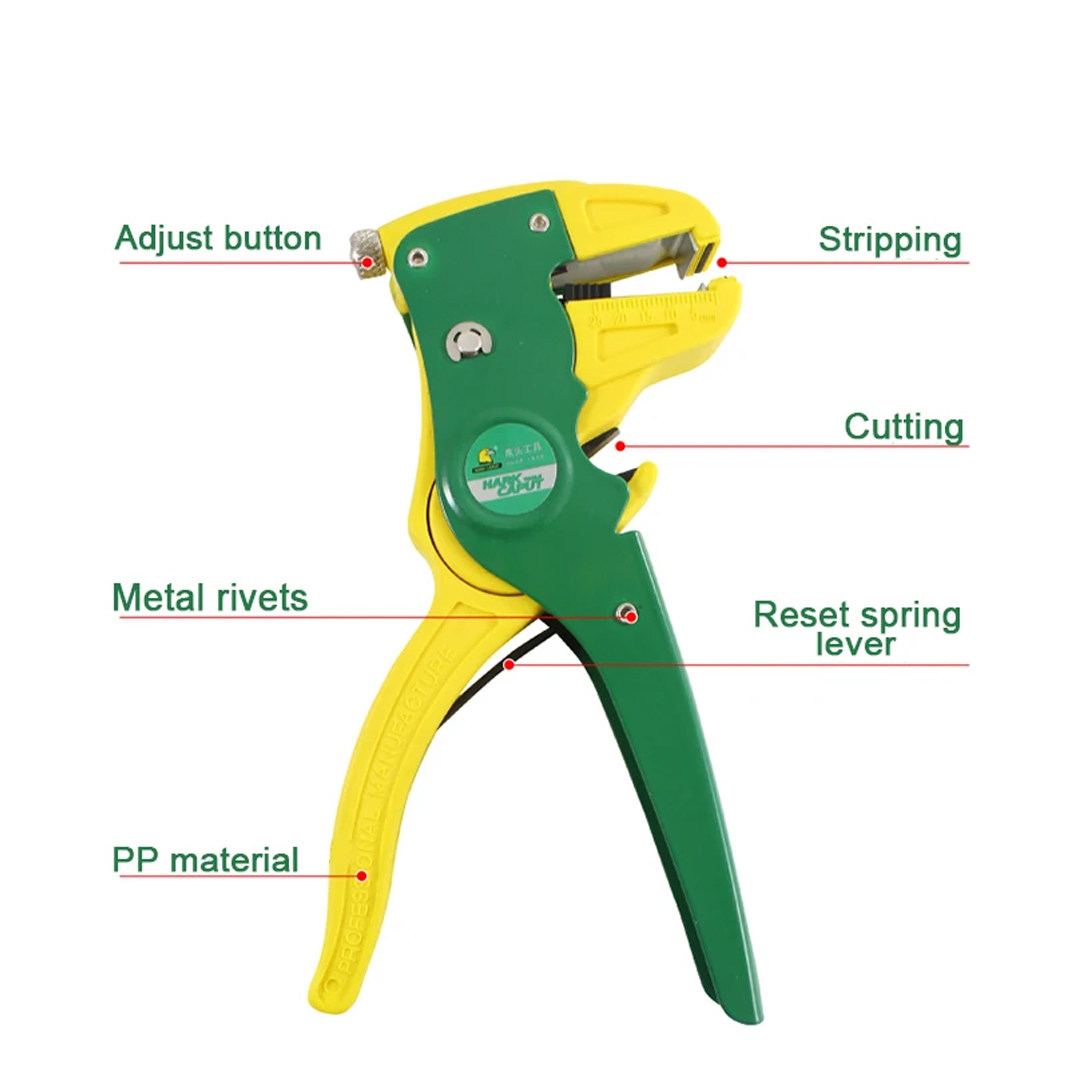 Picture of 7"/175mm Wire Stripper Automatic Stripping Wire Cutter Crimper For Household Multitool Electrician Tools - Green
