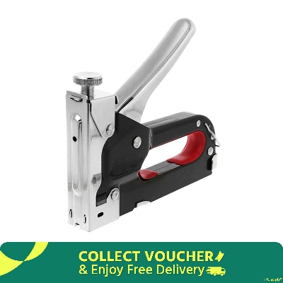 Picture of 3-in-1 Heavy Duty Staple Gun Stapler Tacker + 600 Nails Woodworking Hand Tool Manual Staplers - Black