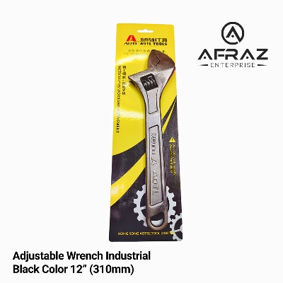 Picture of 12 inch Adjustable Wrench Stainless Steel Black Color AOTL TOOLS - Black