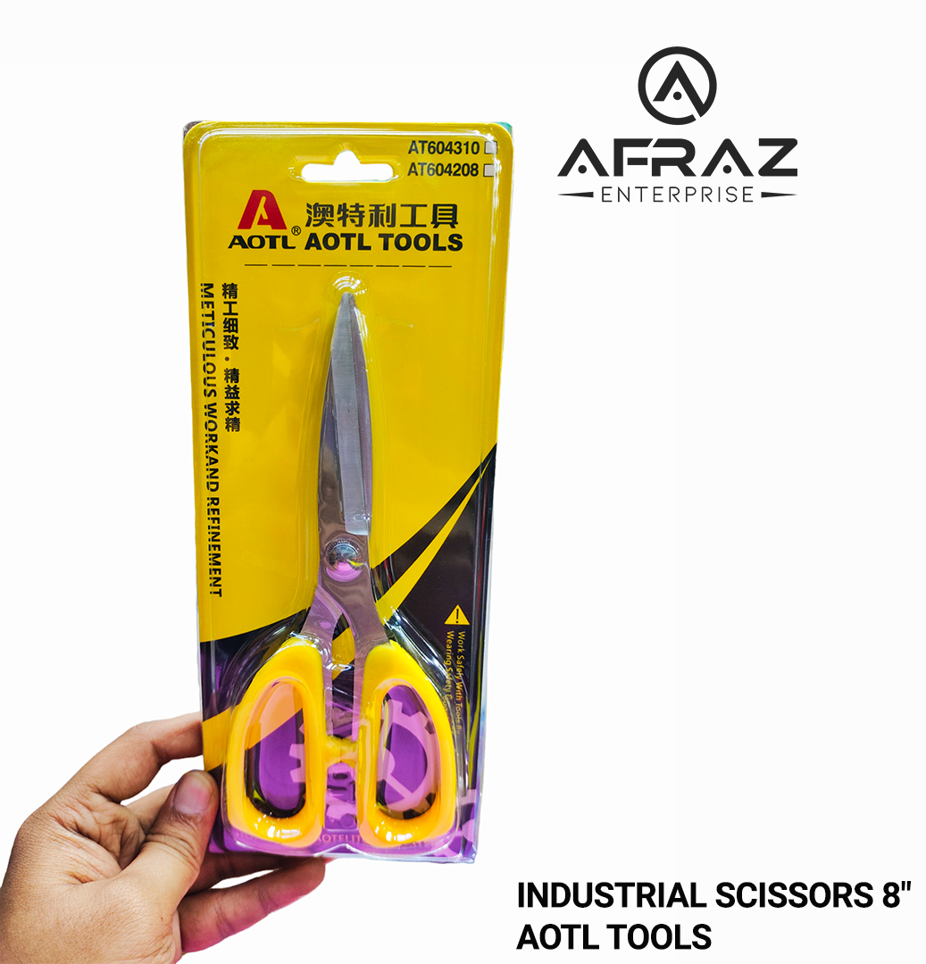 Picture of Scissors 200mm- 8 Inchi Stainless Steel Household AOTL  Brand - Yellow