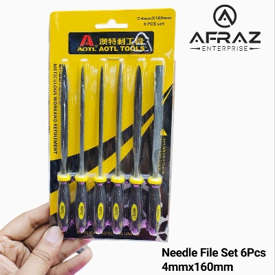 Picture of Needle File Set(6 Piece HIGH Carbon Steel Precision) AOTL TOOLS - Yellow