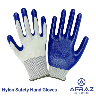 Picture of Nylon Safety Hand Gloves 6 pair pack blue - Blue