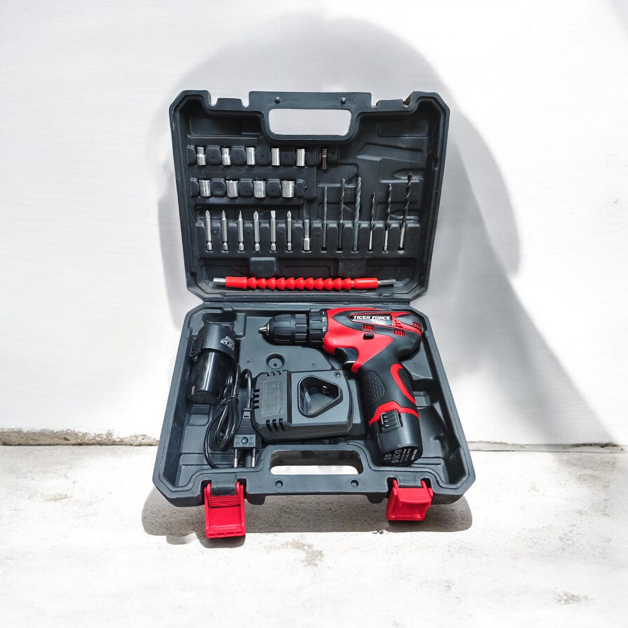 Picture of Cordless Drill Machine 12Volt 28Pcs Accessories - Red