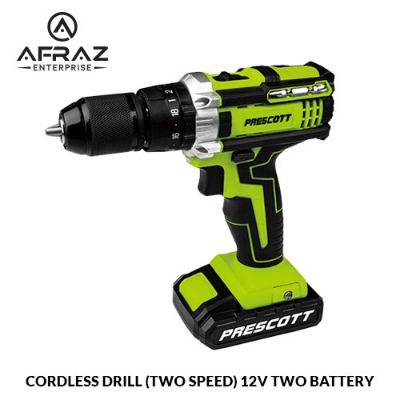 Picture of CORDLESS DRILL (TWO SPEED) 12V DOUBLE BATTERY PRESCOTT - Green