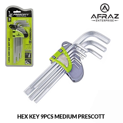Picture of Hex Key Set 9Pcs Size:(1.5-10mm) PRESCOTT
