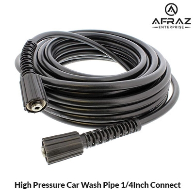 Picture of Car Washer high Pressure Pipe with Quick Connector Flexible High Pressure Washer Machine Hose Pipe Pipeline Washers Accessories Cleaning use Long Water Hose - Black