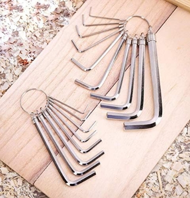 Picture of 8 In 1 Hex Key Allen Wrench Set 1.5mm to 6mm Metric Hand Tool Kit Box Key Chain - White