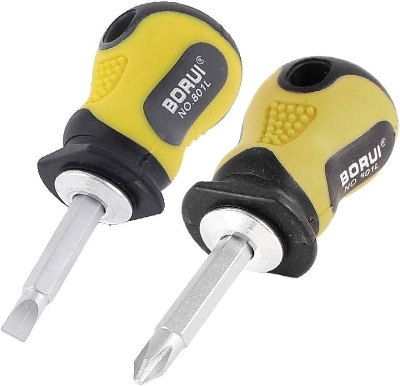 Picture of 2 in 1 Thumb Screwdriver Dual Purpose Slotted Double Head 1Pcs - Yellow