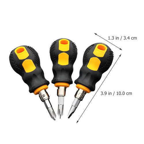 Picture of 2 in 1 Thumb Screwdriver Dual Purpose Slotted Double Head 1Pcs - Yellow