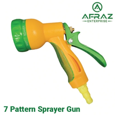 Picture of 7 Pattern Hose Nozzle Water Spray Gun Multipurpose Use Sprayer Gardening Car Bike Cleaning Sprayer