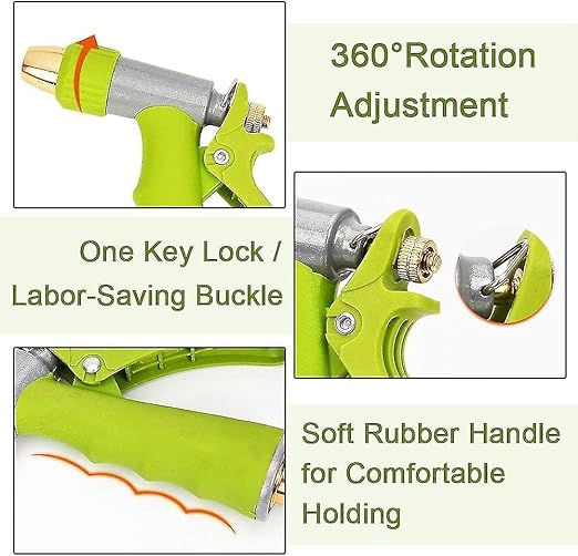 Picture of Nozzle Water Spray Gun, Car Wash Nozzle, High-Pressure Nozzle Spray Water Gun, Water Jet Hose Nozzles Pipe Quick 3 pcs Connector For Gardening, Bike, Car Wash, Window Cleaning